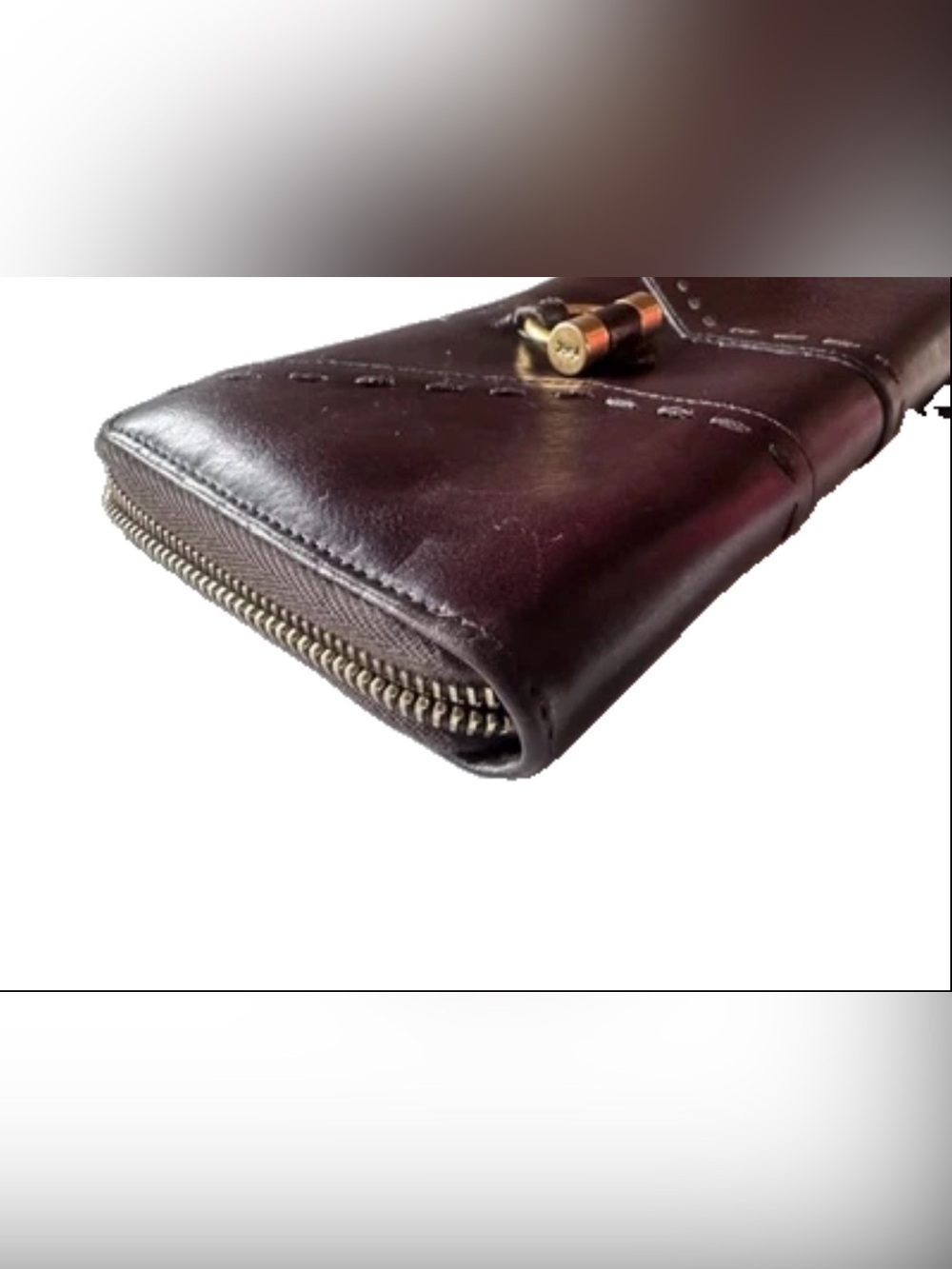 Yves Saint Laurent Muse round zipper wallet in burgundy leather - Picture 4 of 12